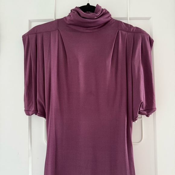 Elizabeth and James burgundy maroon silk stretch jersey dress - size Small (S) - Picture 3 of 8